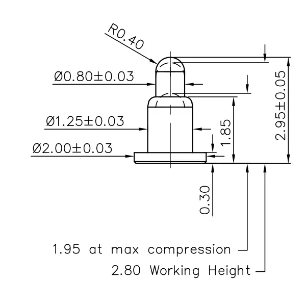Pogo Pin, Batterieladekontakt SVPC F F030AA00