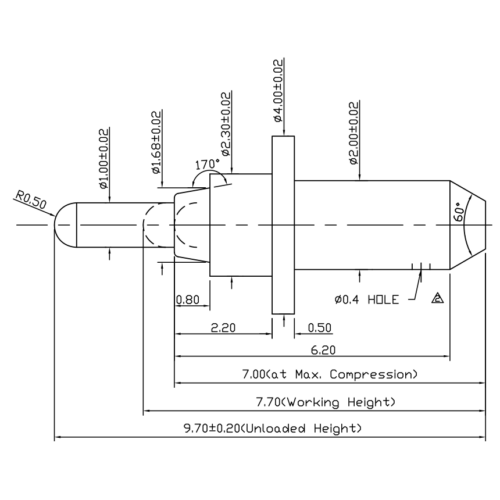 Federkontakt, Pogo Pin, Batterieladekontakt SVPC F H018M0