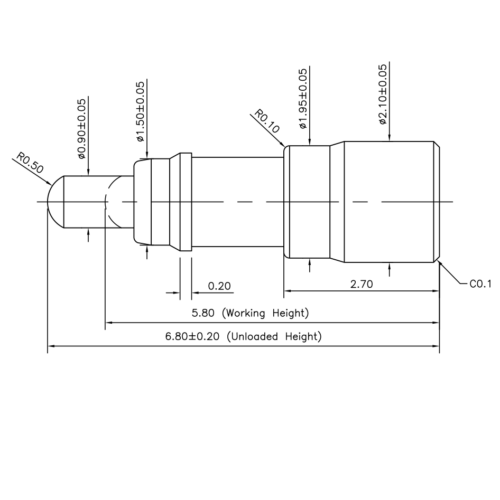 SVPC F H056M0 Federkontakt, Batterieladekontakt, Flat Type Pogo Pin