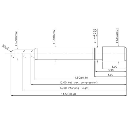 Federkontakt, Pogo Pin, Batterieladekontakt SVPC F H121M1