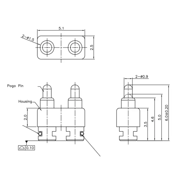 Pogo Pin Connector SVPC F H223M4 02FW