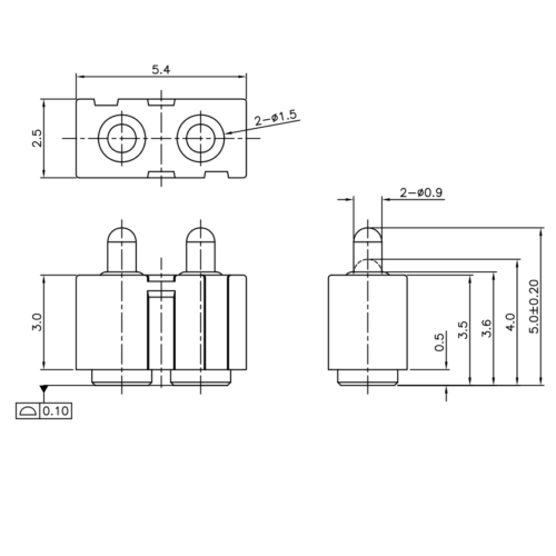 Pogo Pin Connector SVPC F N005M2 02AMR