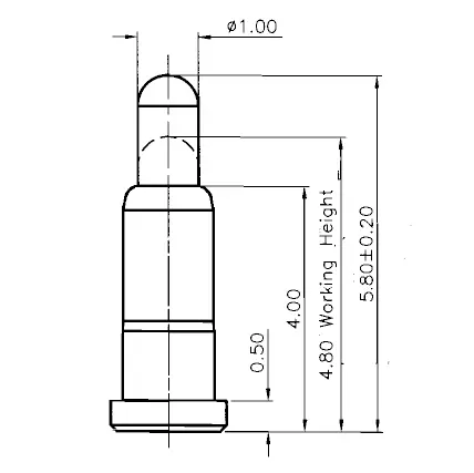 Pogo Pin, Federkontakt, Batterieladekontakt SVPC F N005M4