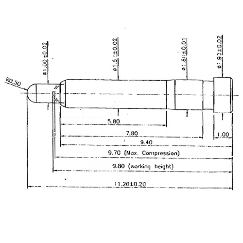 Federkontakt, Pogo Pin, Batterieladekontakt SVPC F N028M2