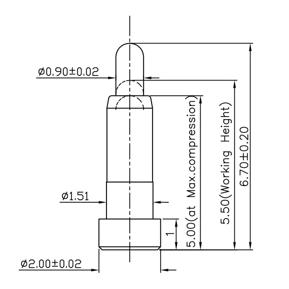 SVPC F N042M0 Federkontakt, Batterieladekontakt, Flat Type Pogo Pin