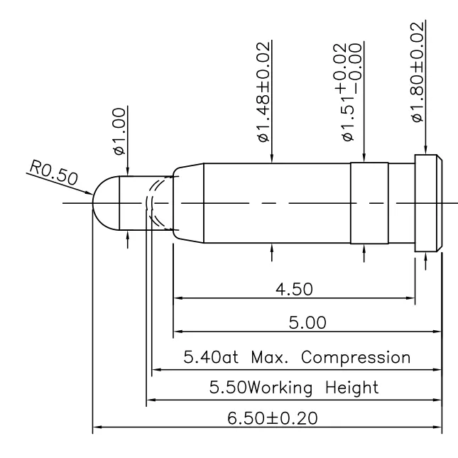 SVPC F N042M3 Federkontakt, Batterieladekontakt