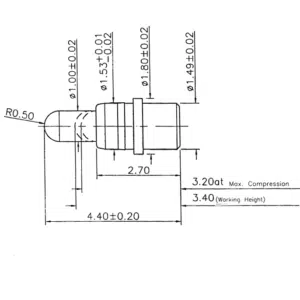 SVPC F N050M3 Pogo Pin, Batterieladekontakt