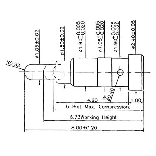 SVPC F N065M2 Federkontakt, Pogo Pin, Batterieladekontakt