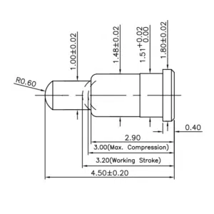 SVPC F N103M2 Pogo Pin, Batterieladekontakt