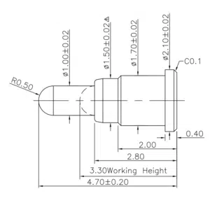 SVPC F N119M1 Pogo Pin, Batterieladekontakt