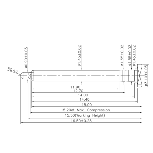 Federkontakt, Pogo Pin, Batterieladekontakt SVPC F N123M1