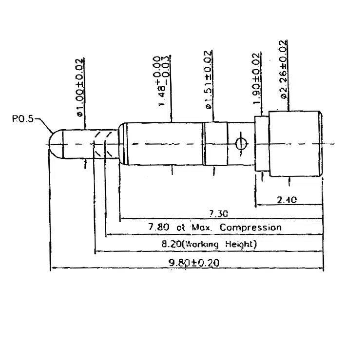 Federkontakt, Pogo Pin, Batterieladekontakt SVPC F N142M0