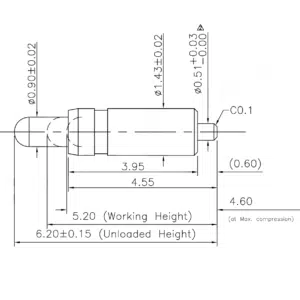 Federkontakt SVPC-P-H016M2 Federkontakt, Pogo Pin, Batterieladekontakt SVPC P H016M2