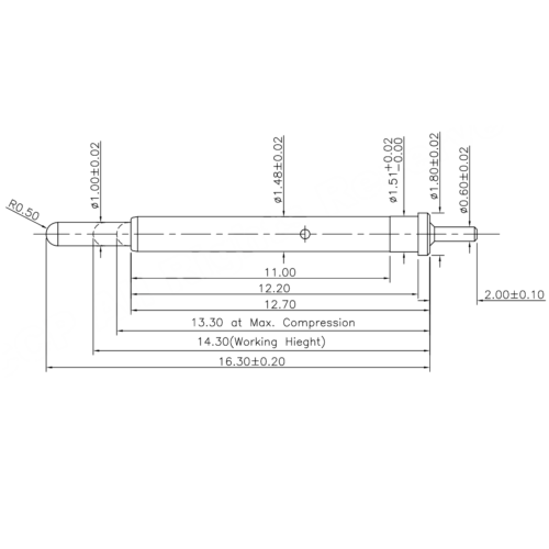 Federkontakt, Pogo Pin, Batterieladekontakt SVPC P H131M0