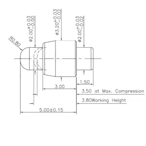 Federkontakt SVPC-P-H133M7 Federkontakt, Pogo Pin, Batterieladekontakt SVPC P H133M7