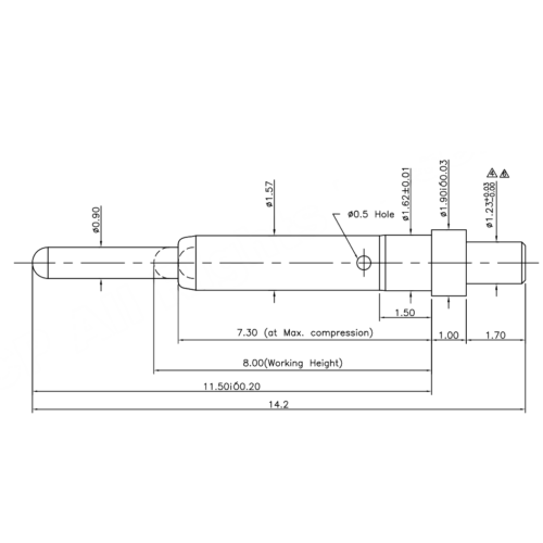 Federkontakt, Pogo Pin, Batterieladekontakt SVPC P H150M0