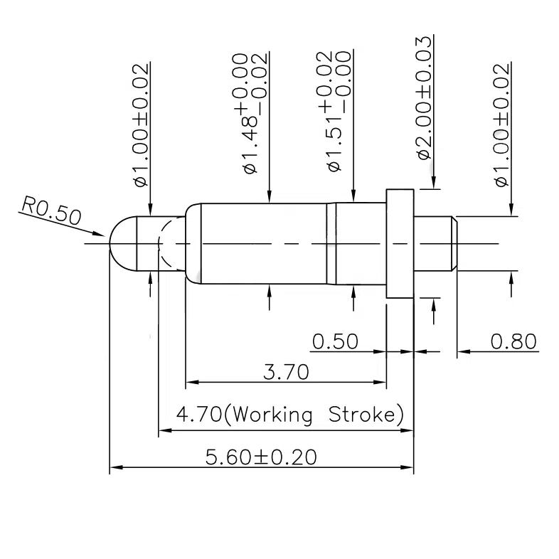 Federkontakt, Pogo Pin, Batterieladekontakt SVPC P H229M2