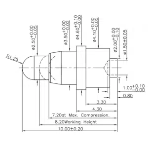 Federkontakt SVPC-P-H232M1 Federkontakt, Pogo Pin, Batterieladekontakt SVPC P H232M1
