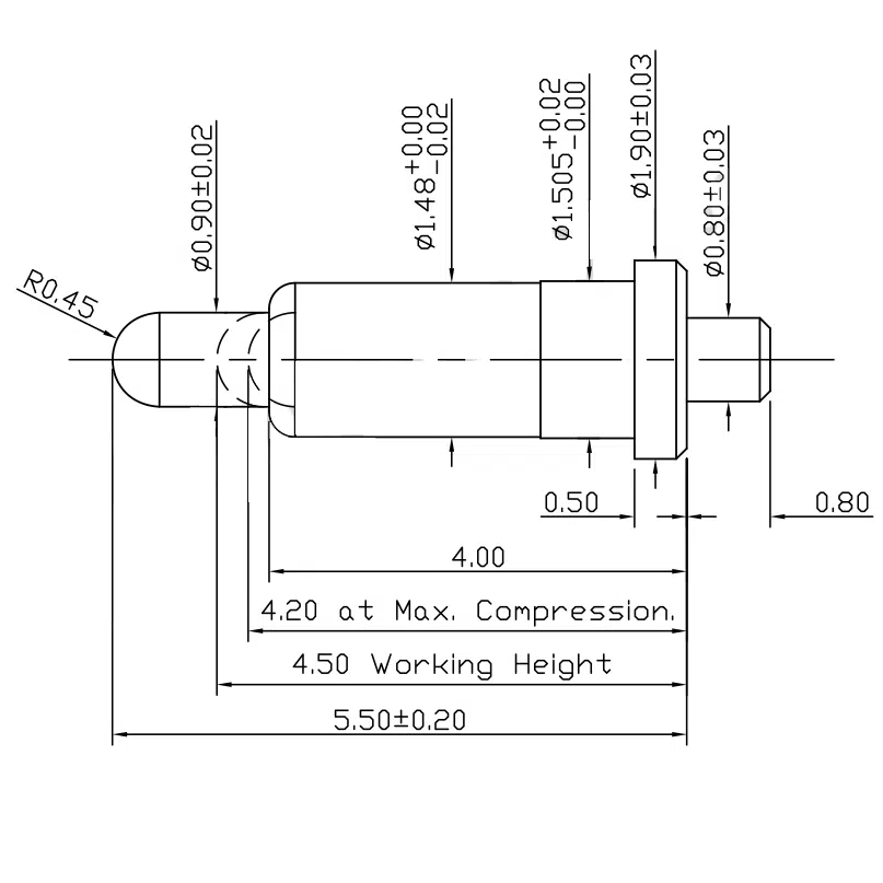 Federkontakt, Pogo Pin, Batterieladekontakt SVPC P H284M0