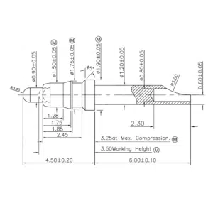 Federkontakt SVPC-P-H308M0 Federkontakt, Pogo Pin, Batterieladekontakt SVPC P H308M0