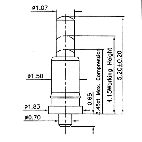 Federkontakt, Pogo Pin, Batterieladekontakt SVPC P H324M0