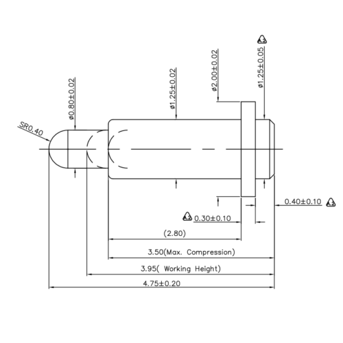 Federkontakt, Pogo Pin, Batterieladekontakt SVPC P N050M0