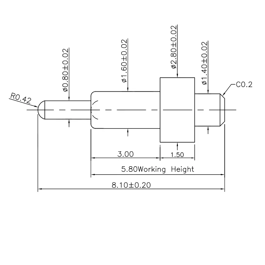 Federkontakt, Pogo Pin, Batterieladekontakt SVPC P N059M1