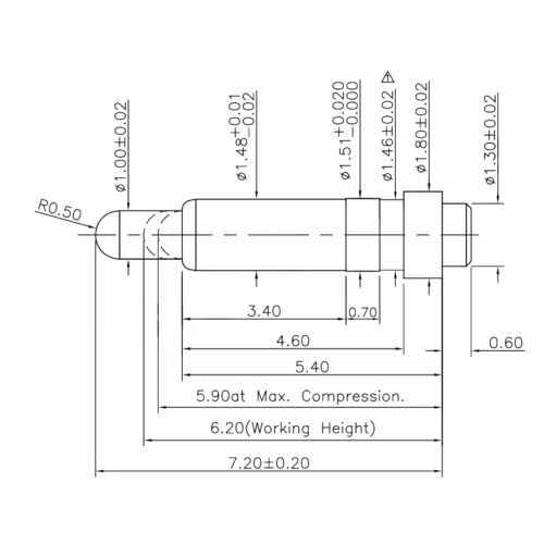 Federkontakt, Pogo Pin, Batterieladekontakt SVPC P N181M0