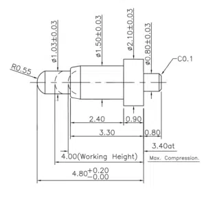 Federkontakt SVPC-P-N181M2 Federkontakt, Pogo Pin, Batterieladekontakt SVPC P N181M2