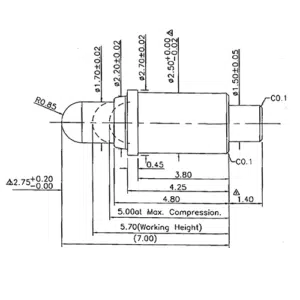 Federkontakt SVPC-P-N183M0 Federkontakt, Pogo Pin, Batterieladekontakt SVPC P N183M0