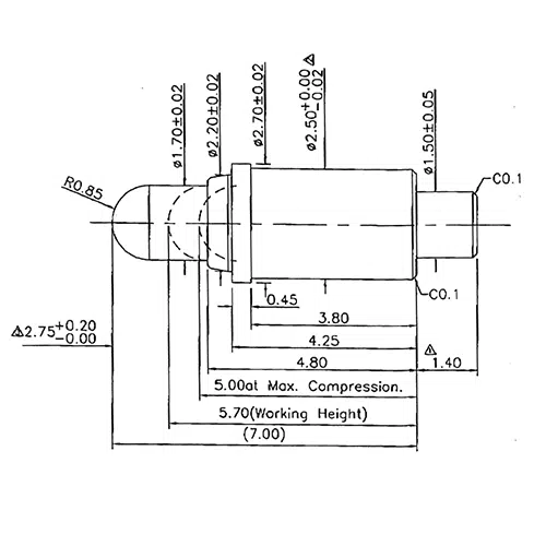 Federkontakt, Pogo Pin, Batterieladekontakt SVPC P N183M0