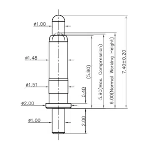 Federkontakt SVPC-P-P07149MP1 Federkontakt, Pogo Pin, Batterieladekontakt SVPC P P07149MP1