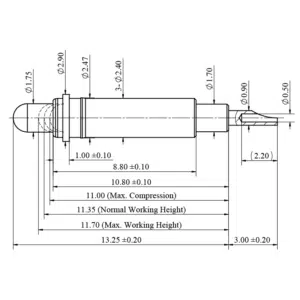Federkontakt, Pogo Pin, Batterieladekontakt SVPC P P07650SH1