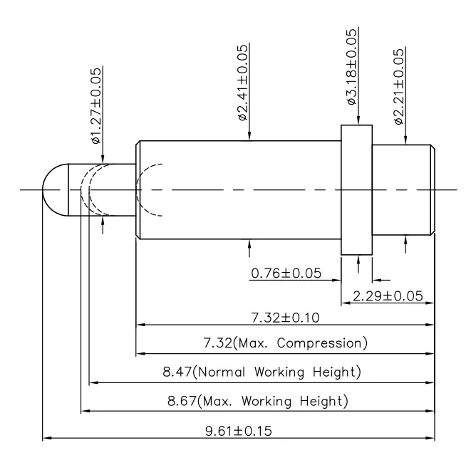 Federkontakt, Pogo Pin, Batterieladekontakt SVPC P P5650FH01