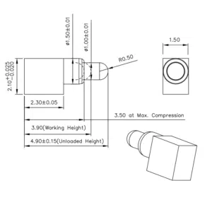 Federkontakt SVPC-R-H003M0 Pogo Pin, Batterieladekontakt SVPC R H003M0