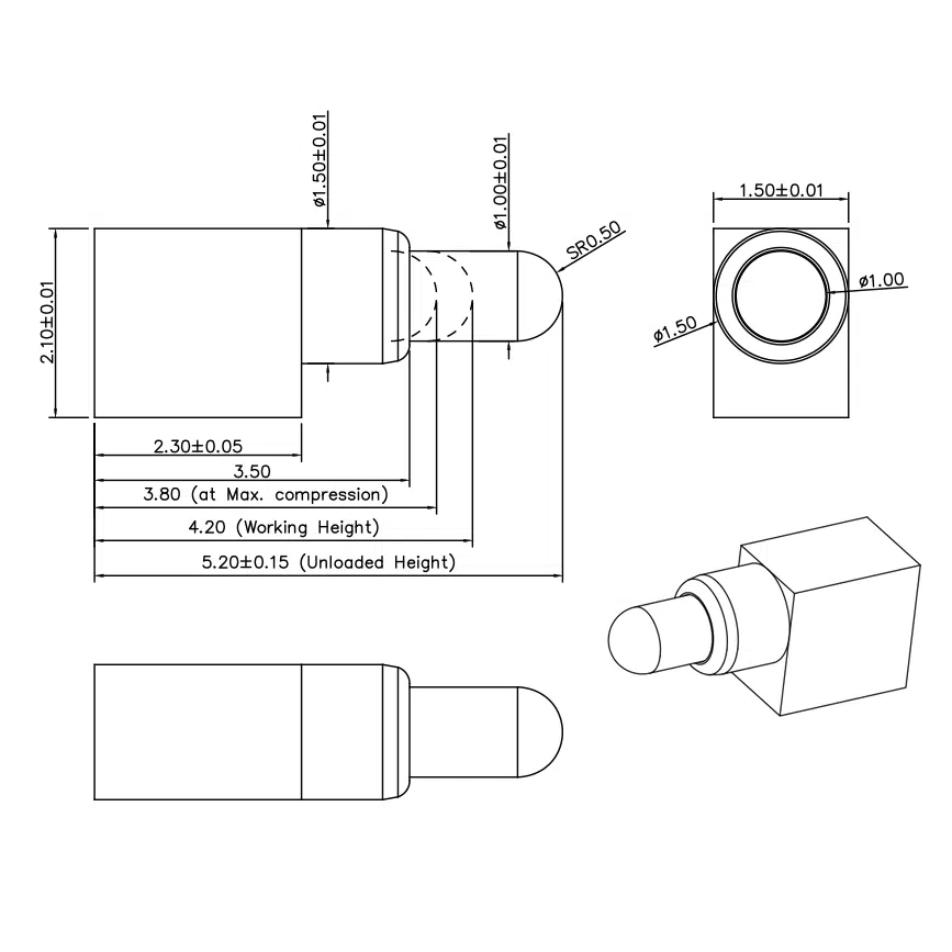 Pogo Pin, Batterieladekontakt SVPC R H003M1