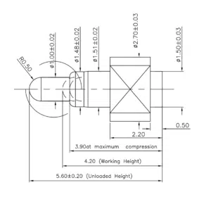 Federkontakt SVPC-R-H012M7 Pogo Pin, Batterieladekontakt SVPC R H012M7