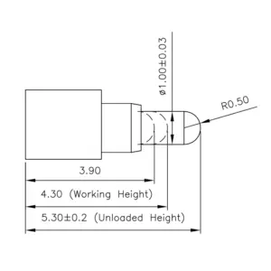 Federkontakt SVPC-R-H036M0 Pogo Pin, Batterieladekontakt SVPC R H036M0