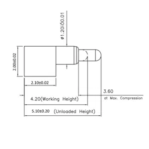 Federkontakt SVPC-R-H050M0 Pogo Pin, Batterieladekontakt SVPC R H050M0
