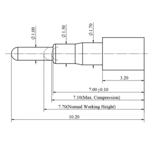Federkontakt SVPC-R-P07409RH2-R Pogo Pin, Batterieladekontakt SVPC R P07409RH2 R