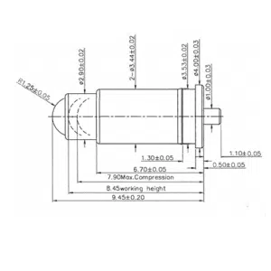Rolling Pin SVPC-RP-P5982PP02 Federkontakt, Pogo Pin SVPC RP P5982PP02