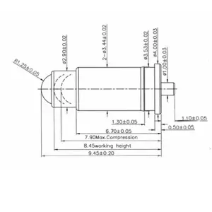 Rolling Pin SVPC-RP-P5982PP03 Federkontakt, Pogo Pin SVPC RP P5982PP03
