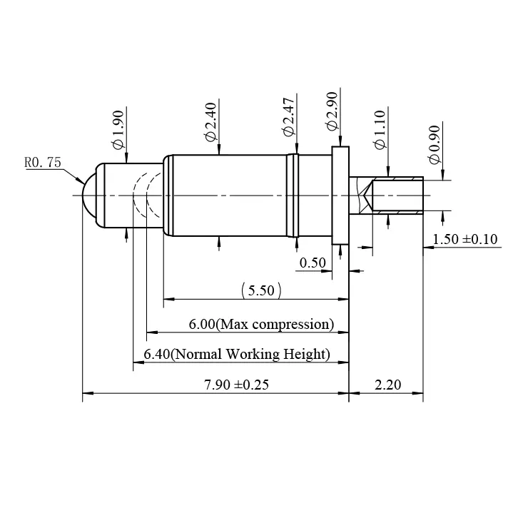 Federkontakt, Pogo Pin SVPC RPS P07393PH1