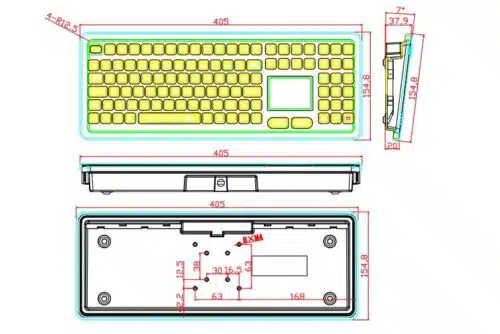 Hygienetastatur mit Touchpad NHKT-M396KP-TP-FN-DT