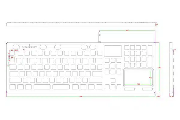 Silikontastatur NHKT-M408KP mit Touchpad