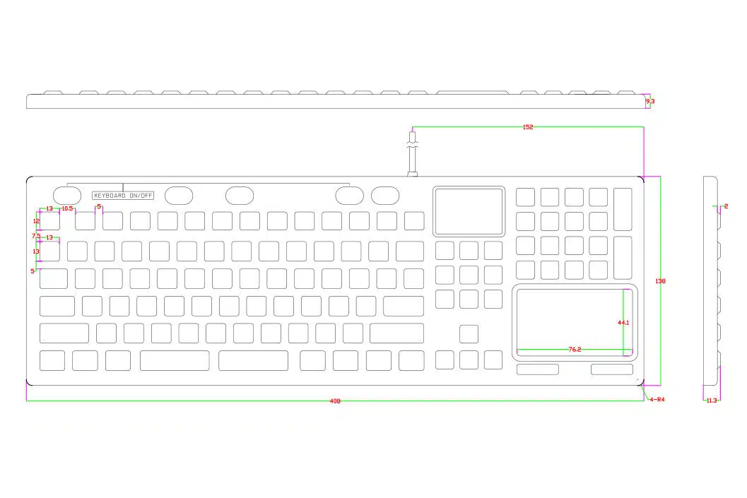 Silikontastatur NHKT-M408KP mit Touchpad