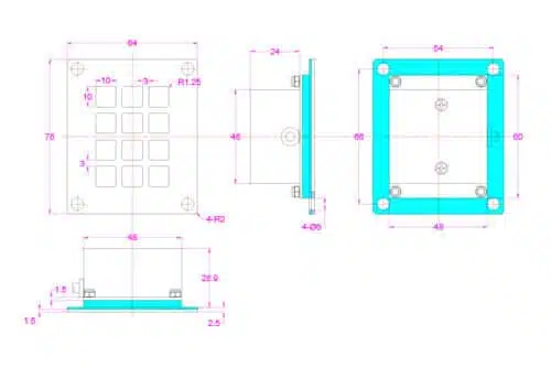 Metalltastatur NHKT-B64-12KP-DWP