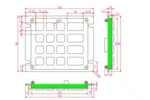 Metalltastatur Bankautomat NHKT-A100-90-KP-AC-DWP