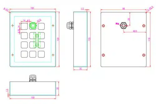 Nummernfeld Desktop Variante NHKT-B88-16KP