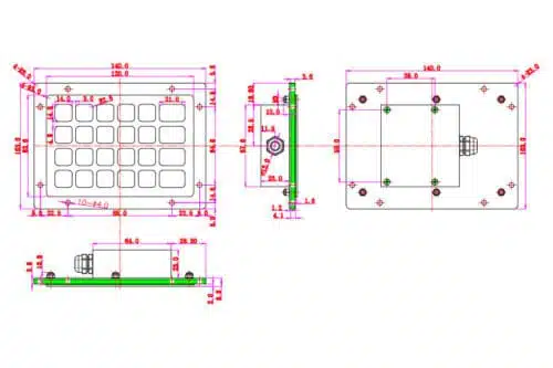 Metalltastatur, Nummernfeld NHKT-KP120-24KP-BL